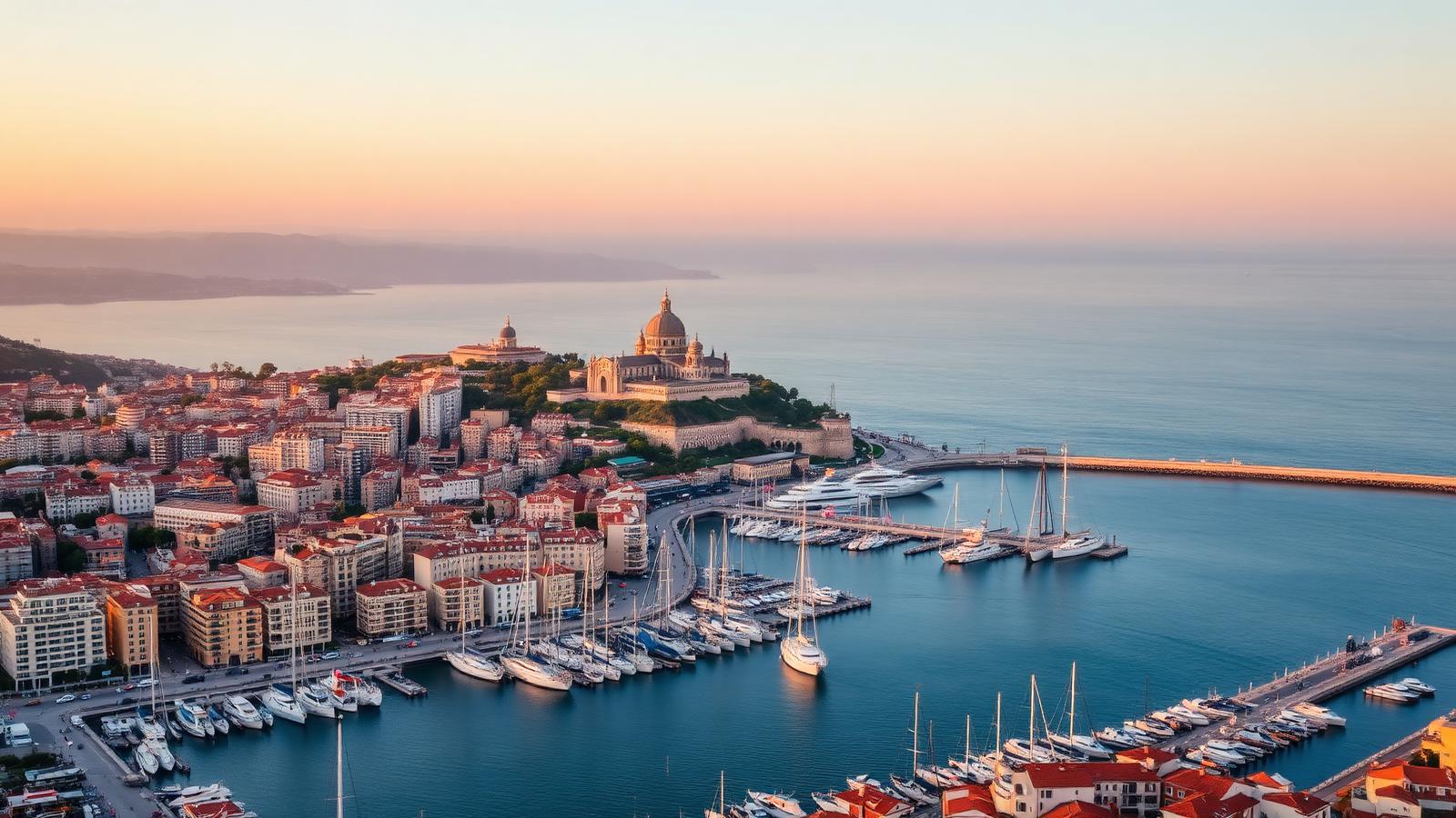 Marseille et le Vieux-Port au coucher du soleil
